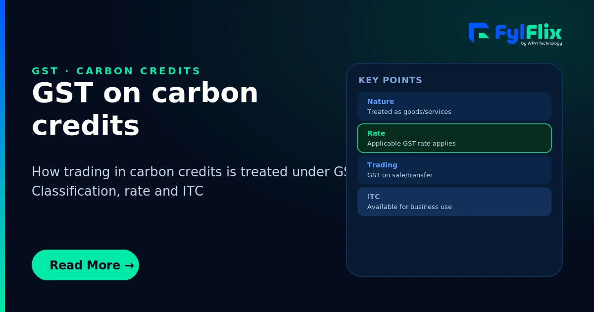 GST on carbon credits in India