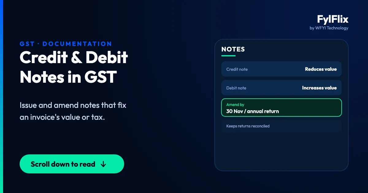 Amending Credit and Debit Notes in GST
