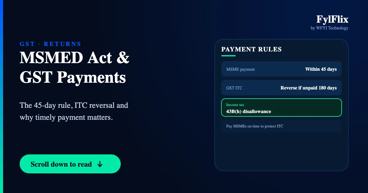 MSMED Act & GST Returns: Impact on Payments