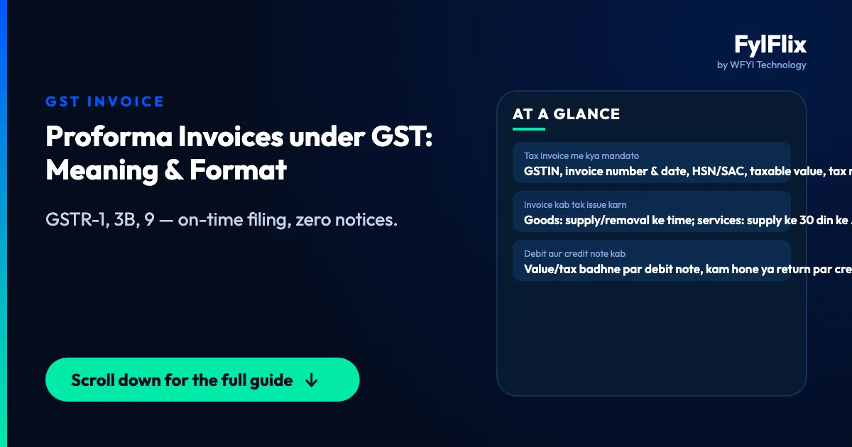 Proforma Invoices under GST: Meaning & Format