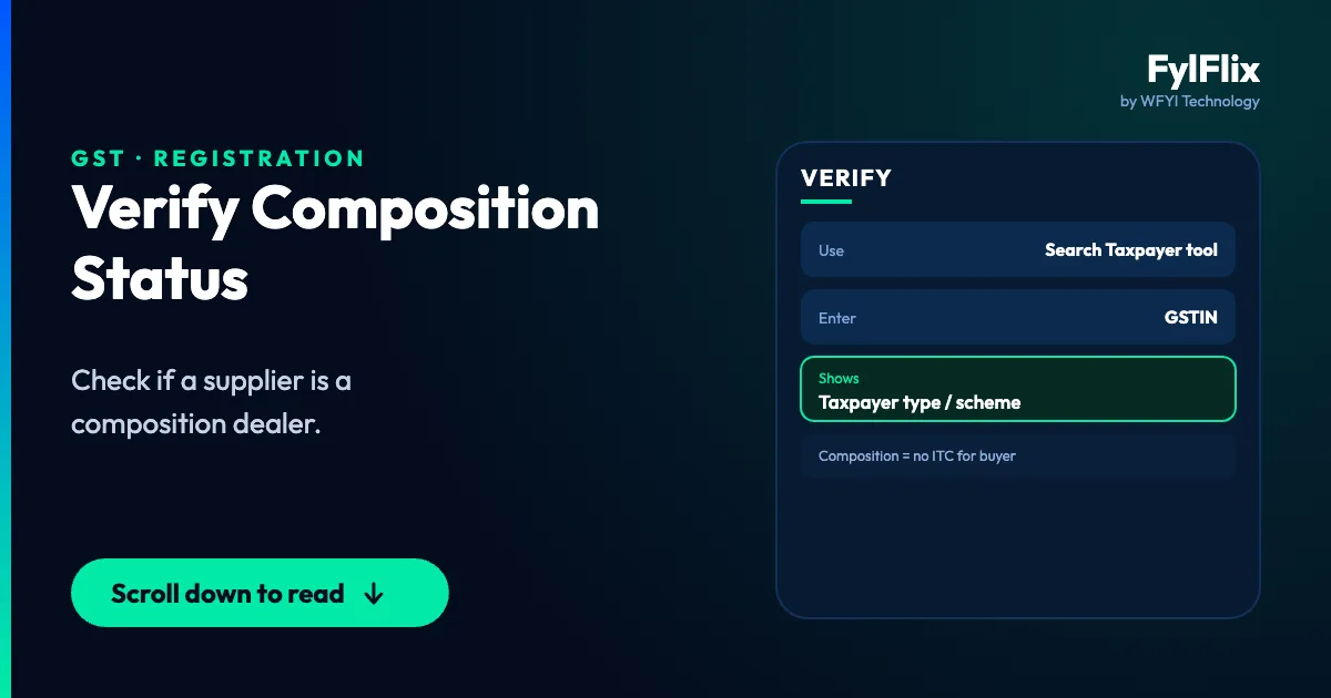 Verify GST Composition Scheme Status