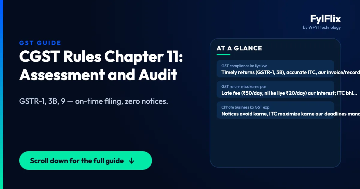 CGST Rules Chapter 11: Assessment and Audit